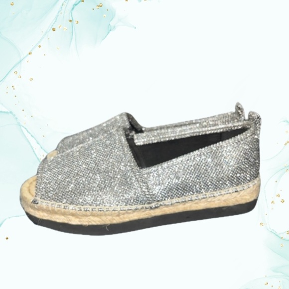 NWOT Michael Kors Peep Toe Sparkle Espadrilles, Size 7M - Picture 1 of 9